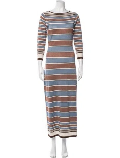 Pre-owned Frances Valentine Striped Long Dress W/ Tags