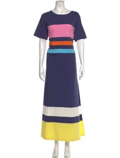 Pre-owned Frances Valentine Striped Long Dress W/ Tags In Multi