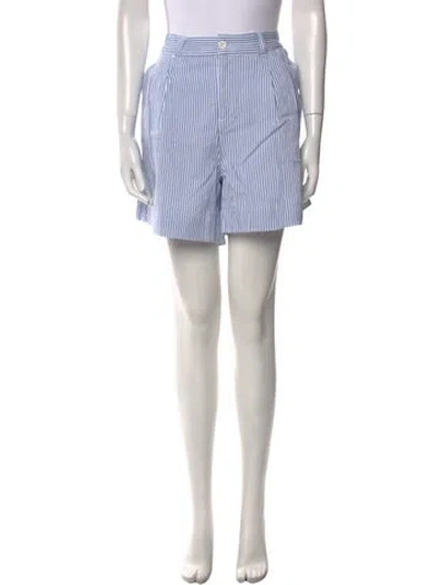 Pre-owned Frances Valentine Striped Mini Shorts W/ Tags In Blue