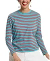 Frances Valentine Striped Top In Turquoise/red