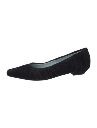 Pre-owned Frances Valentine Suede Ballet Flats In Black