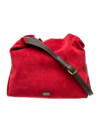 Pre-owned Frances Valentine Suede Crossbody Bag In Red
