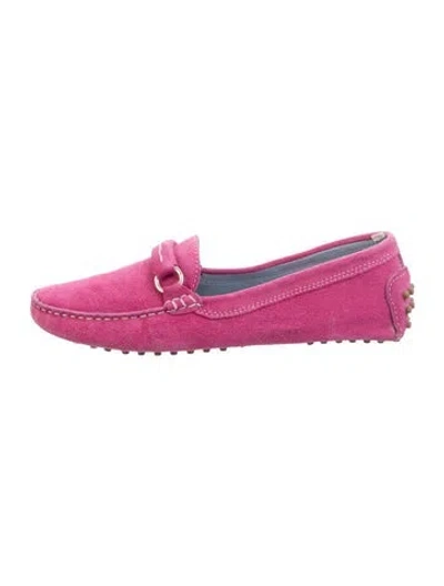 Pre-owned Frances Valentine Suede Loafers In Pink