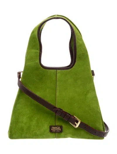 Pre-owned Frances Valentine Suede Shoulder Bag In Green