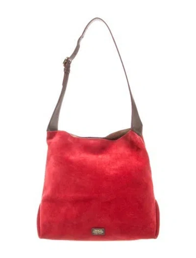 Pre-owned Frances Valentine Suede Shoulder Bag In Red
