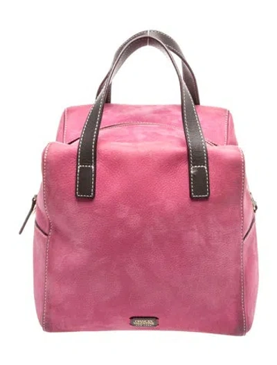 Pre-owned Frances Valentine Suede Top Handle Bag In Pink
