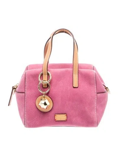 Pre-owned Frances Valentine Suede Top Handle Bag In Pink