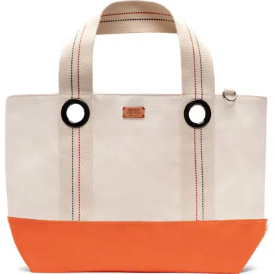 Frances Valentine Summer Cotton Canvas Tote In White