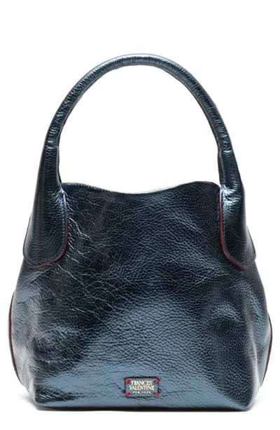Frances Valentine Sweet Pea Mini Metallic Leather Handbag In Blue