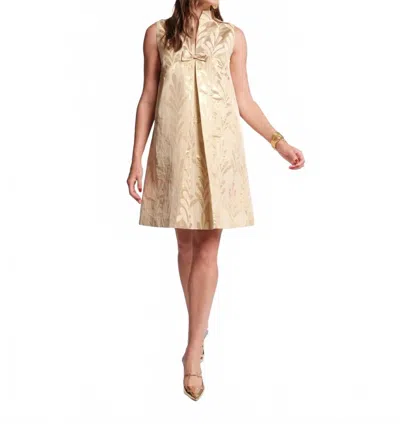 Frances Valentine Tabitha Mini Dress In Royal Palm Jacquard In Gold