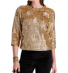 Frances Valentine Taylor Sequin Top Floral Sequin Viscose In Gold