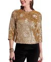 Frances Valentine Taylor Sequin Top Floral Sequin Viscose In Gold
