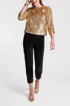 Frances Valentine Taylor Sequin Top Floral Sequin Viscose In Gold