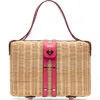 Frances Valentine The Holland Woven Wicker Satchel In Pink