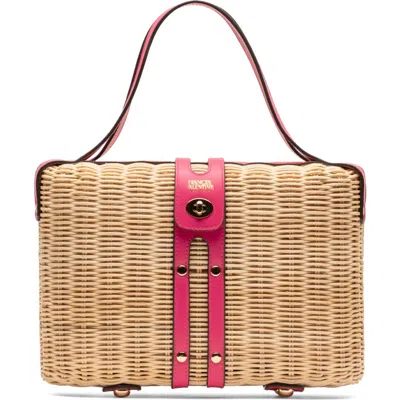 Frances Valentine The Holland Woven Wicker Satchel In Pink