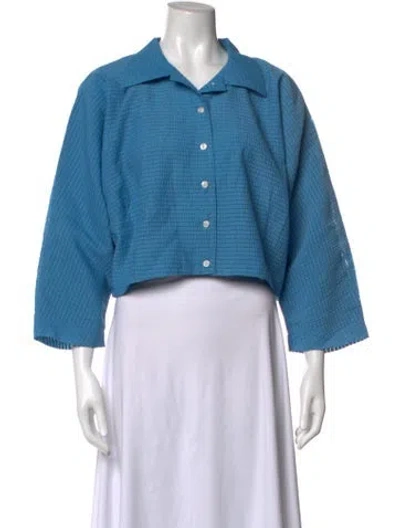 Pre-owned Frances Valentine Three-quarter Sleeve Top W/ Tags In Blue