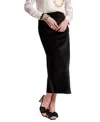 Frances Valentine Tuxedo Maxi Skirt Tuxedo Velvet Stretch Velvet In Black
