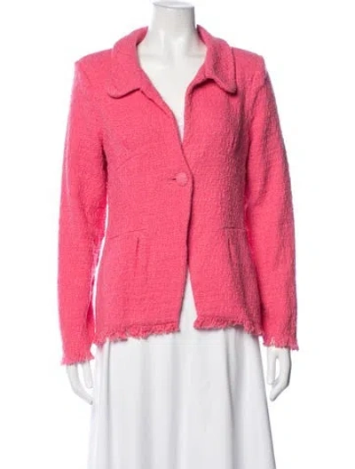 Pre-owned Frances Valentine Tweed Pattern Blazer In Pink