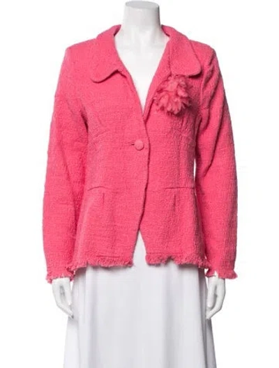 Pre-owned Frances Valentine Tweed Pattern Blazer W/ Tags In Pink