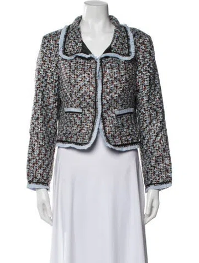 Pre-owned Frances Valentine Tweed Tweed Pattern Jacket W/ Tags In Blue