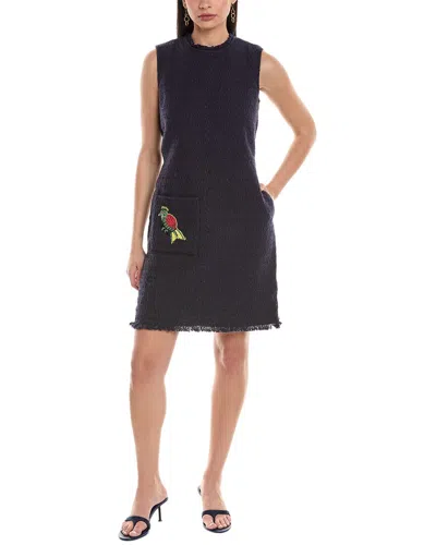 Frances Valentine Twiggy Fringe Shift Dress In Black