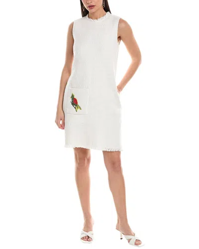 Frances Valentine Twiggy Fringe Shift Dress In White