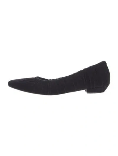 Pre-owned Frances Valentine Velvet Ballet Flats In Black