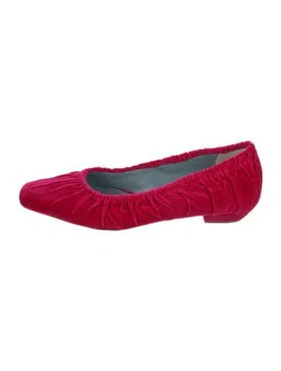 Pre-owned Frances Valentine Velvet Pumps In Red