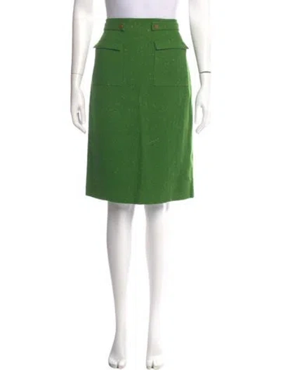 Pre-owned Frances Valentine Virgin Wool Knee-length Skirt W/ Tags In Green