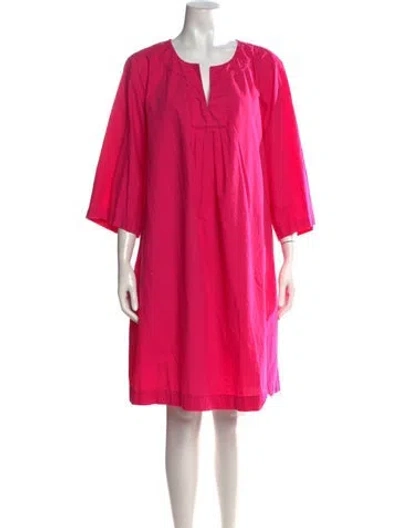 Pre-owned Frances Valentine V-neck Knee-length Dress In Pink