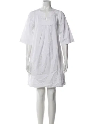 Pre-owned Frances Valentine V-neck Mini Dress In White