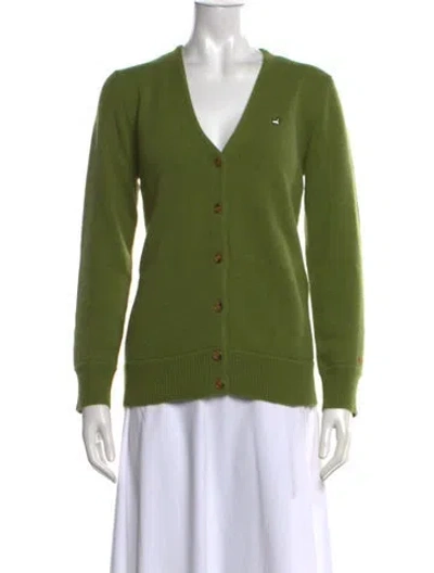 Pre-owned Frances Valentine V-neck Sweater In Green