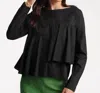Frances Valentine Wendy Long Sleeve Top In Black In Black