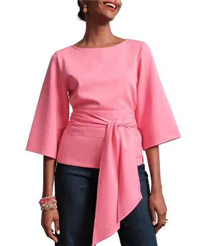 Frances Valentine Whitney Wrap Top In Pink