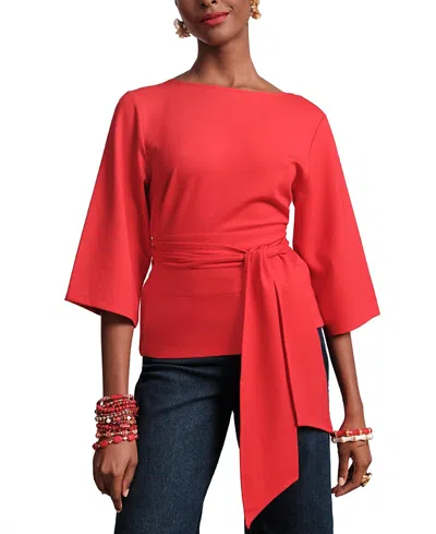 Frances Valentine Whitney Women's Wrap Top In Red