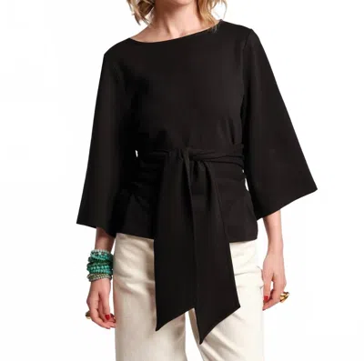 Frances Valentine Whitney Wrap Top In Black
