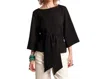 Frances Valentine Whitney Wrap Top In Black