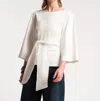 Frances Valentine Whitney Wrap Top In Oyster