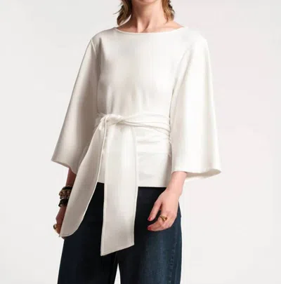 Frances Valentine Whitney Wrap Top In Oyster
