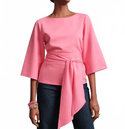 Frances Valentine Whitney Wrap Top In Pink
