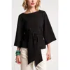 Frances Valentine Whitney Wrap Top In Black