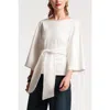 Frances Valentine Whitney Wrap Top In Oyster In Oyster
