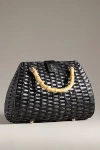 Frances Valentine Wicker Basket Bag In Black