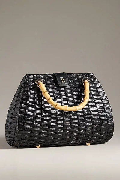 Frances Valentine Wicker Basket Bag In Black
