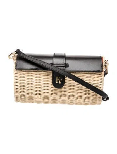 Pre-owned Frances Valentine Wicker Crossbody Bag W/ Tags In Neutrals