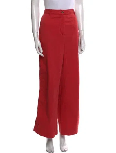 Pre-owned Frances Valentine Wide Leg Pants In Red