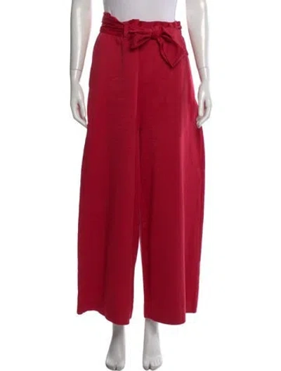 Pre-owned Frances Valentine Wide Leg Pants In Red
