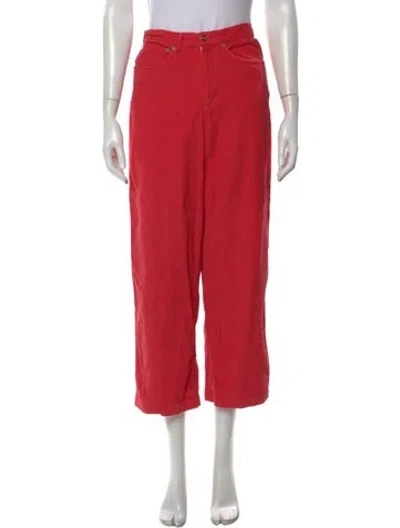 Pre-owned Frances Valentine Wide Leg Pants In Red