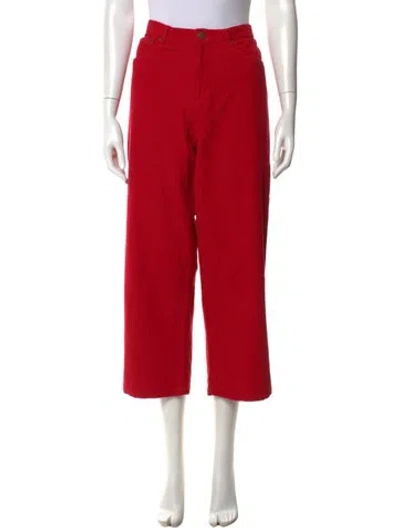 Pre-owned Frances Valentine Wide Leg Pants In Red