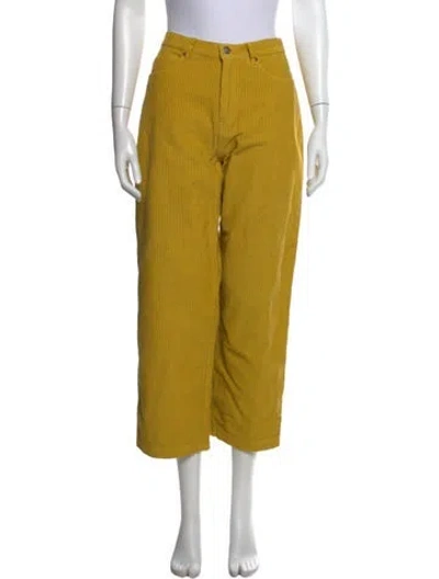 Pre-owned Frances Valentine Wide Leg Pants W/ Tags In Yellow